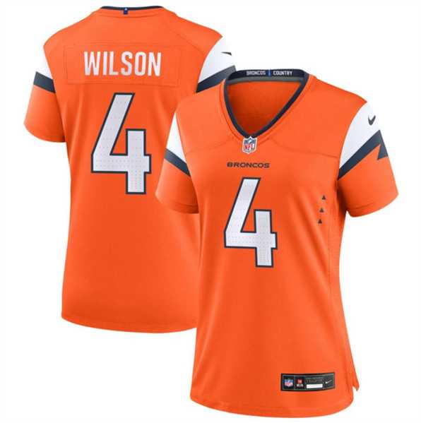 Womens Denver Broncos #4 Zach Wilson Orange 2024 Stitched Jersey Dzhi->women nfl jersey->Women Jersey